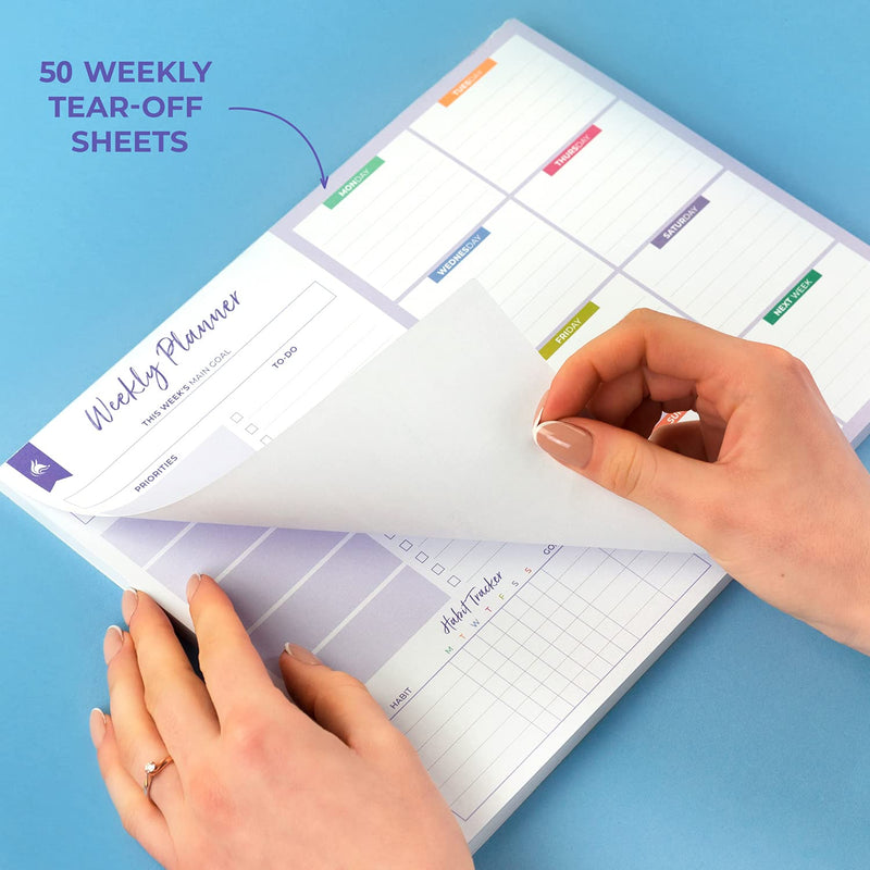 Clever Fox Weekly Desk Planner – Desktop Weekly To Do List Notepad & Planning Pad for Boosting Productivity, 50 Tear Off Weekly Journal Sheets, Size: 8.5" x 11" – Lavender A4 (8.5" x 11") - NewNest Australia