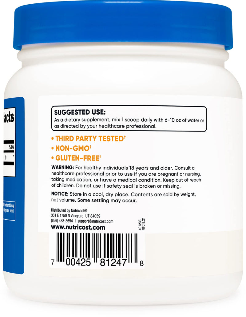 Nutricost L-Arginine Powder 500 Grams (1.1lbs) - Pure L-Arginine Powder - 5000mg Per Serving; 100 Servings 1.1 Pound (Pack of 1) - NewNest Australia