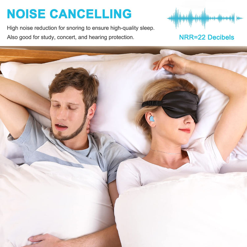 Reusable Silicone Ear Plugs, Waterproof Noise Cancelling Ear Plugs for Sleeping, Shooting, Airplanes, Concerts, Mowing, 22dB Highest NRR Blue - NewNest Australia