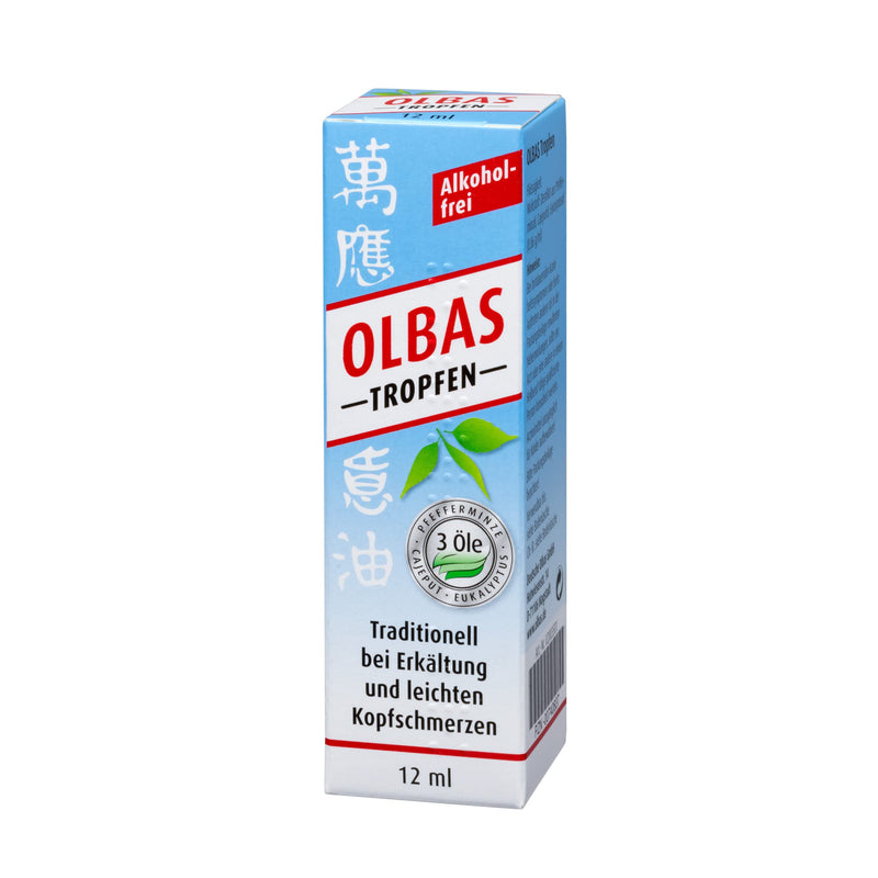 Olbas Drops - 1X 12 Ml - For Ingestion And Inhalation For Colds - For Coughs, Runny Nose And Hoarseness - With Peppermint Oil, Cajeput Oil, Eucalyptus Oil - Alcohol-Free - NewNest Australia