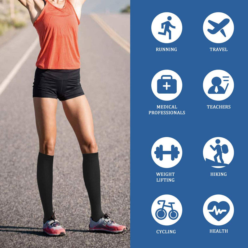 Evolyline 3 Pairs Compression Stockings Women Men Medical Open Toe Stockings Support Socks Compression Socks Graduated Thrombosis Socks For Sports Reduce Leg Pain Varicose Veins - NewNest Australia