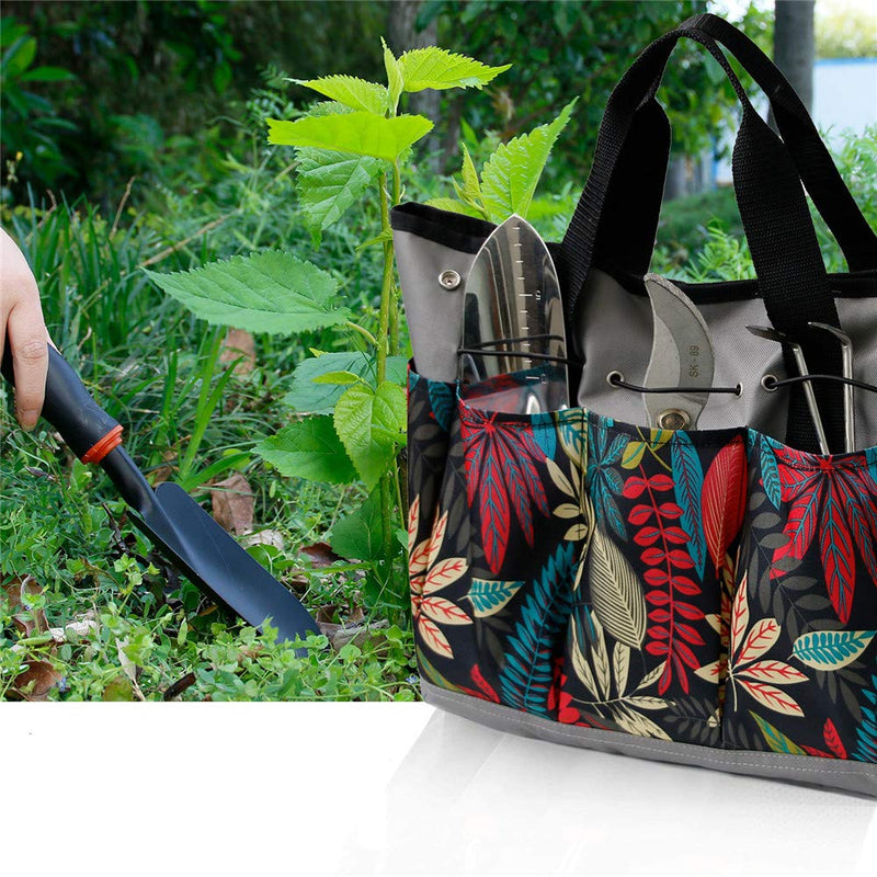 Garden Tool Bag, Heavy Duty Canvas Tool Storage Home Organizer Gardening Tool Kit Holder (Flower) Flower - NewNest Australia