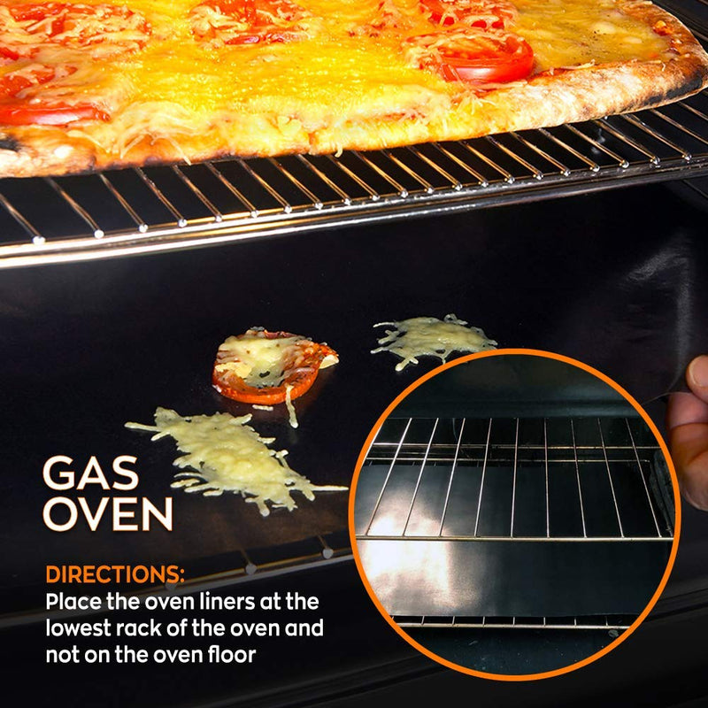 2 Pack Large Thick Heavy Duty Non Stick Teflon Oven Liners Mat, 17"x 25" BPA and PFOA Free, for bottom of Electric Oven Gas Oven Microwave Charcoal or Gas Grills - NewNest Australia