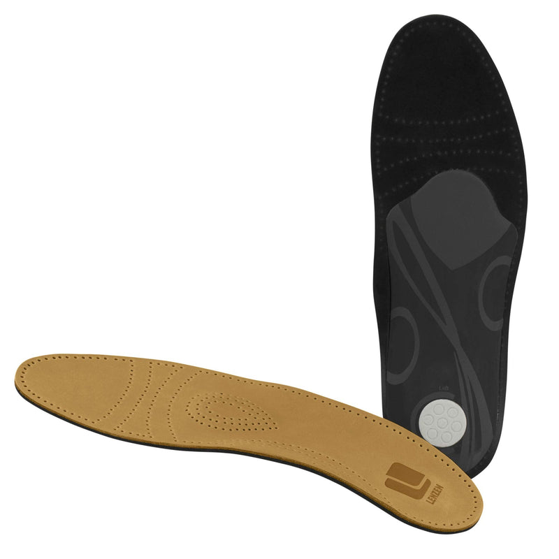 Lenzen 1 pair of Prestige footbed insoles made of high-quality leather I orthopedic shoe insoles with metatarsal support, heel pad and activated carbon beige 45 - NewNest Australia
