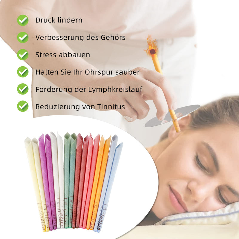Pack Of 20 Natural Beeswax Ear Candles, Ear Cleaner, Ear Wax Removal, Hollow Taper Candles With 10 Protective Discs And Cotton Swabs, 8 Different Aromatic Odours - NewNest Australia