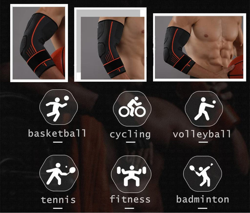 Solo Actfit Breathable Elbow Support With Velcro Fastening, Elbow Brace Adjustable, Compression Arm Supports For Tendonitis, Golf, Tennis, Weightlifting (Black X Single, L/Xl) - NewNest Australia