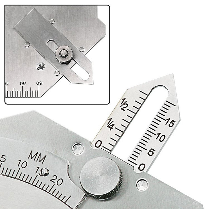 Necygoo Weld Gauge Set Stainless Steel 0-60mm Cam Type Gauge and 3.2mm-25.4mm 1/8''-1'' Weld Fillet Gauge with Bag Imperial Metric Measurement Welding Gauge - NewNest Australia