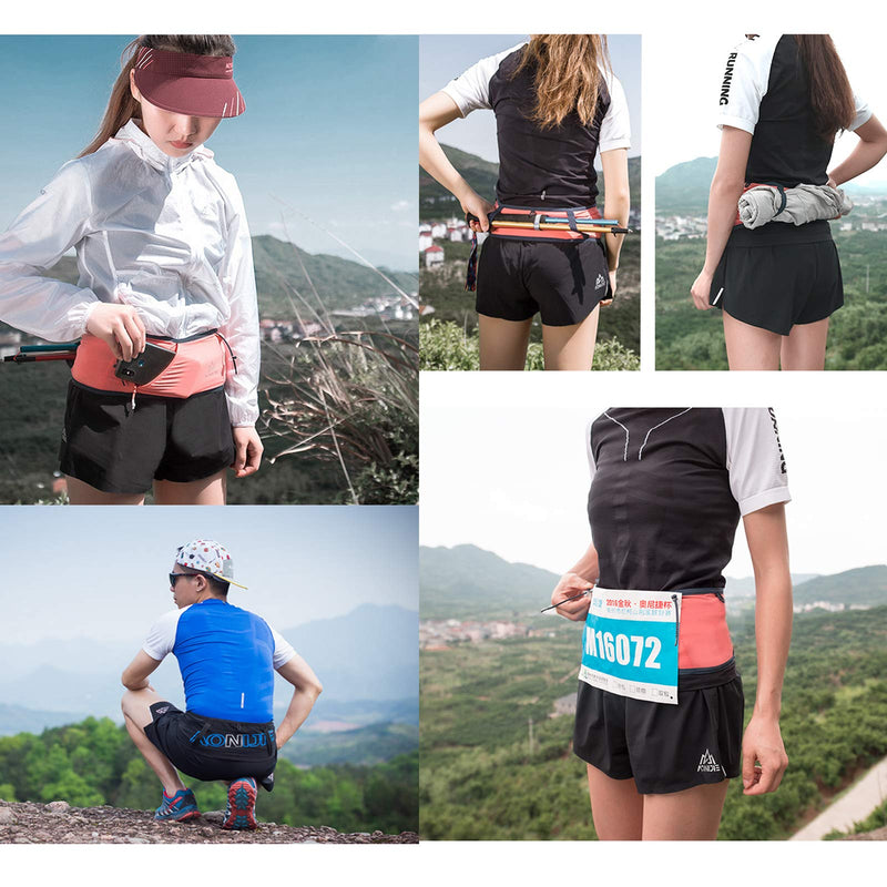 Running Pouch Belt Waist Pack Fanny Bag with 250ml Soft Water Bottle, Bounce Free Fashion Workout Jogging Travelling Money Pocket Belt for Women (Black, S/M) Black - NewNest Australia