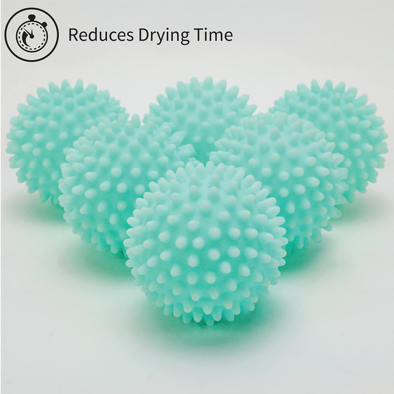 S&T INC. Reusable Laundry Dryer Balls, Soften and Fluff Laundry, Blue, 2.5 in, 6 Pack - NewNest Australia