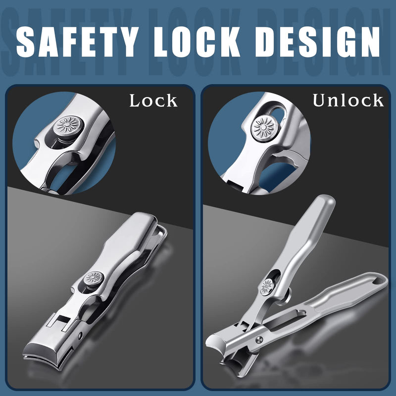 Nail Clippers - DRMODE Upgraded Wide Jaw Opening No Splash Nail Clippers for Thick Nails with Catcher,Toenail Clippers Long Handled Nail Cutter with Sharp Curved Blade for Men Senior - NewNest Australia