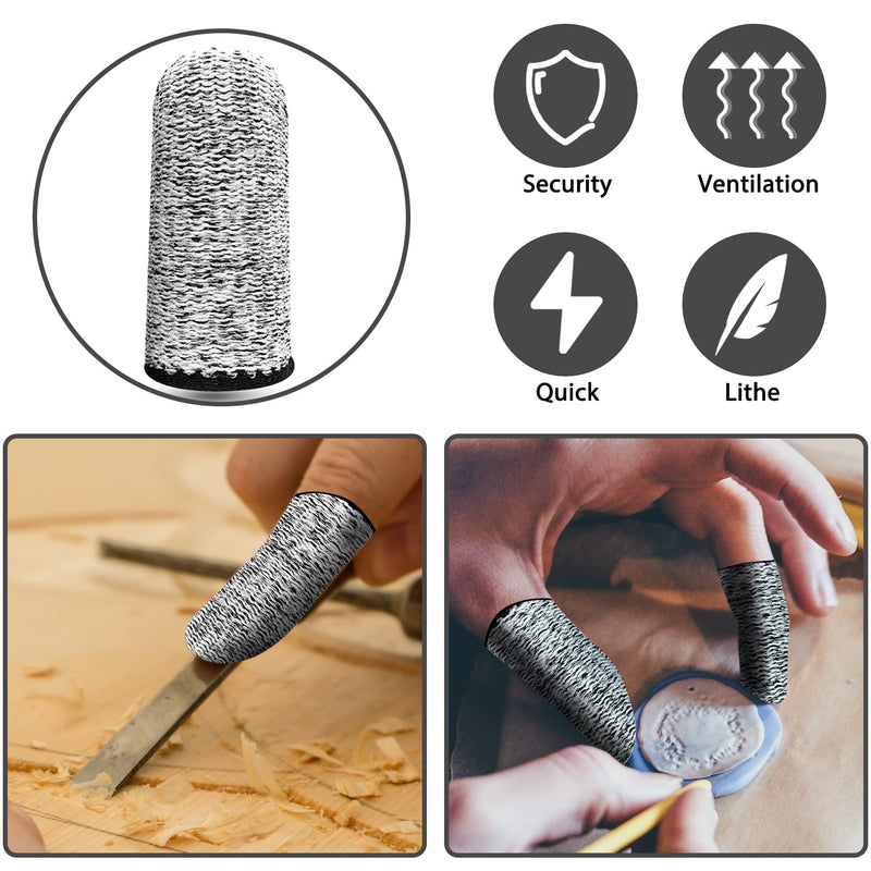 RIVIEVAL 12 Pieces Finger Cots, Reusable Thumb Protector Non Slip Finger Protectors Breathable Finger Cots Cut Resistant Protection for Work, Kitchen, Garden, Sculpture (Grey)… Grey - NewNest Australia