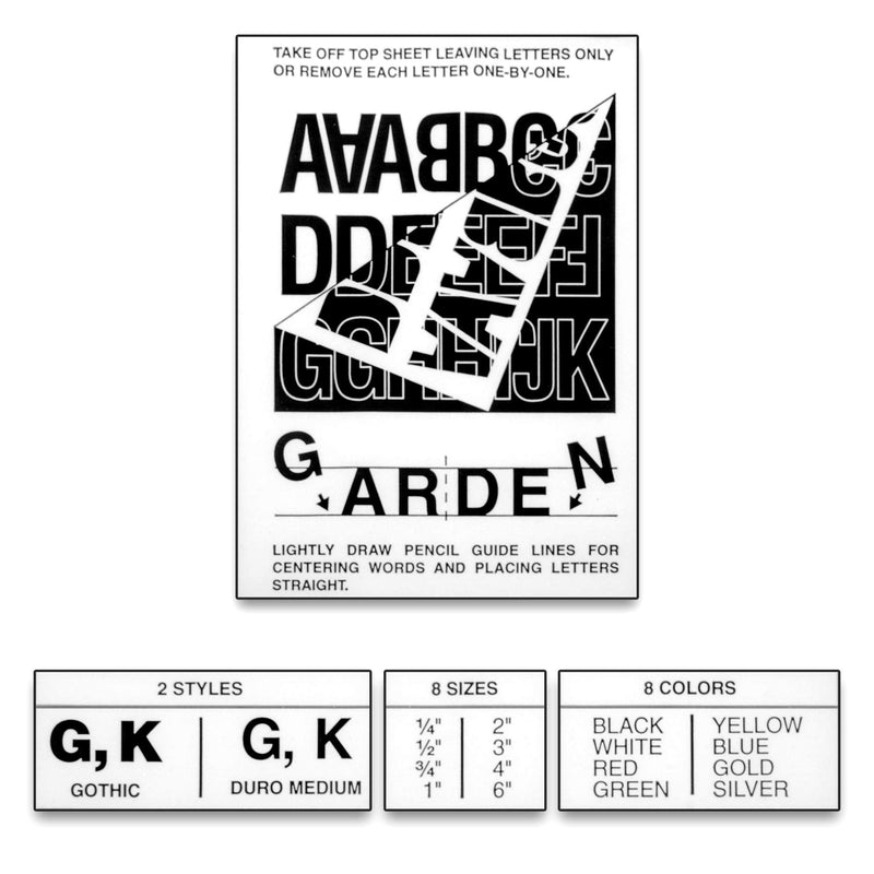 Graphic Products Duro 2-inch Gothic Vinyl Letters and Numbers Set, Blue - NewNest Australia