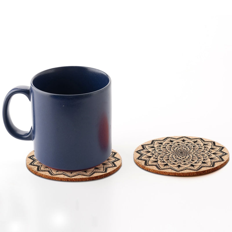 NewNest Australia - Tatuo 12 Pieces Cork Coasters for Drinks Absorbent Reusable Cup Mat Drink Coaster for Home Restaurant Office and Bar, 4 Inches 