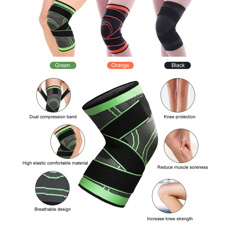 Layhou 1 X Adjustable Knee Support Knee C-Compression Sleeve Bandage Double Compression Band Breathable Design For Running Basketball Baseball Hiking Sports Activities - NewNest Australia