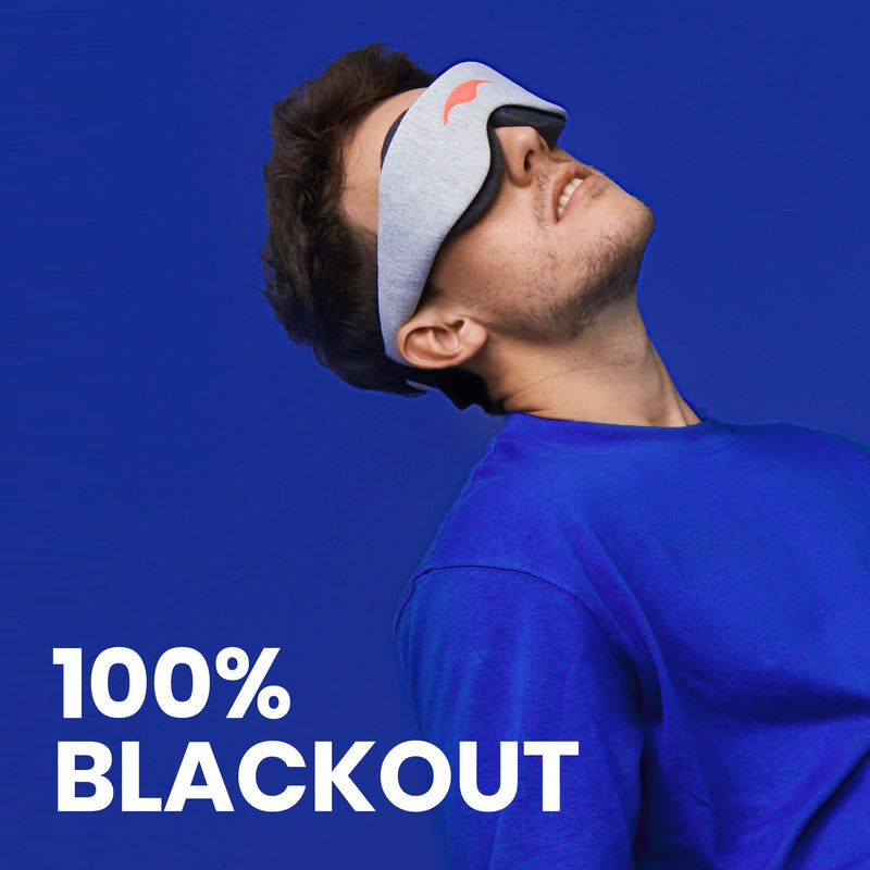 Manta Sleep Mask - 100% Light Blocking Eye Mask, Zero Eye Pressure, Comfortable & Adjustable Sleeping Mask for Women Men, Perfect Blindfold for Sleep/Travel/Nap/Shift Work Gray 1 count (Pack of 1) - NewNest Australia