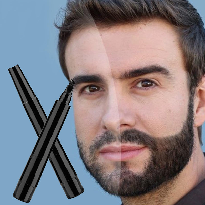 2 pieces natural beard filler, long-lasting beard filler pen, fashionable sweat-proof beard pen, beard styling pen for defining and sharpening hair, beard, eyebrows - NewNest Australia
