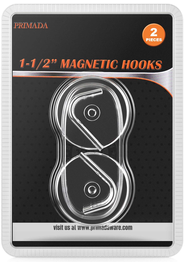 NewNest Australia - PRIMADA Extra-Strong Set Magnetic Hooks, 2pc, Chrome 
