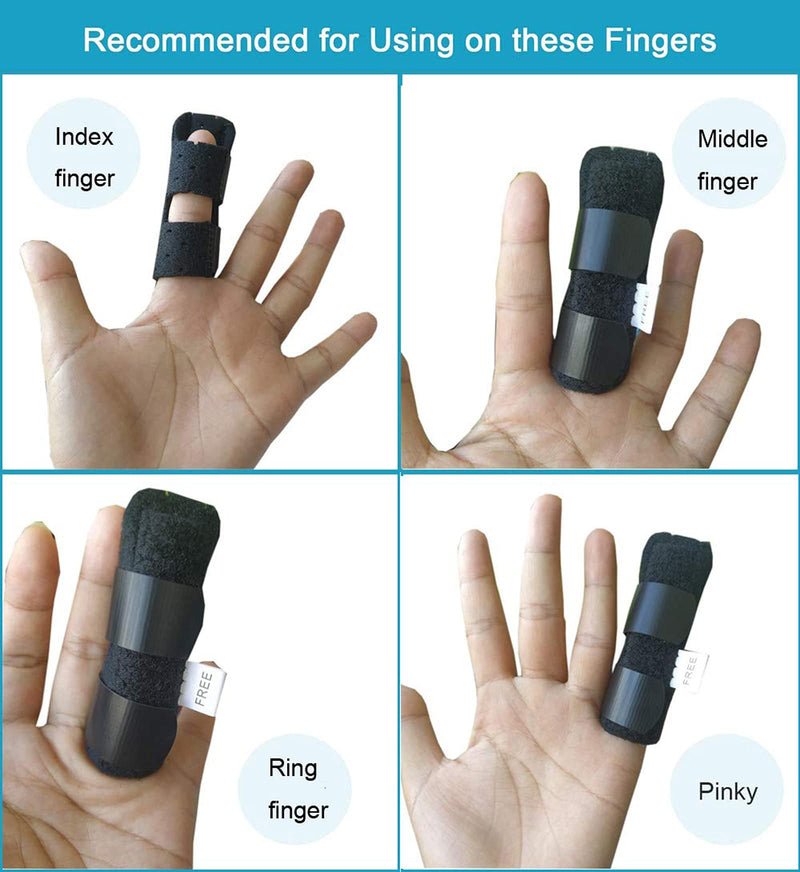 Trigger Finger Splint - Straighten Broken or Bent Fingers & Thumbs, Mallet Finger Splint for Stenosing Tenosynovitis Finger Pain Relief or Locking Finger Tendon Black With Hole - NewNest Australia