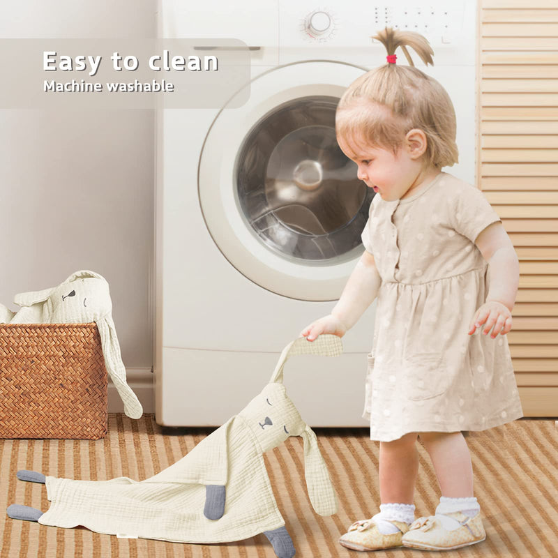 Lulu moon Baby Security Blanket for Unisex, Organic Cotton Muslin Baby Lovey, Soft & Breathable Lovie Baby Gifts for Boys and Girls, 15*12 Inch (Ivory) - NewNest Australia