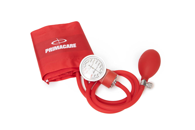 Primacare DS-9181-RD Professional Aneroid Sphygmomanometer and Sprague Rappaport Stethoscope, Manual Blood Pressure Kit with Cuff and Carrying Case, Red - NewNest Australia