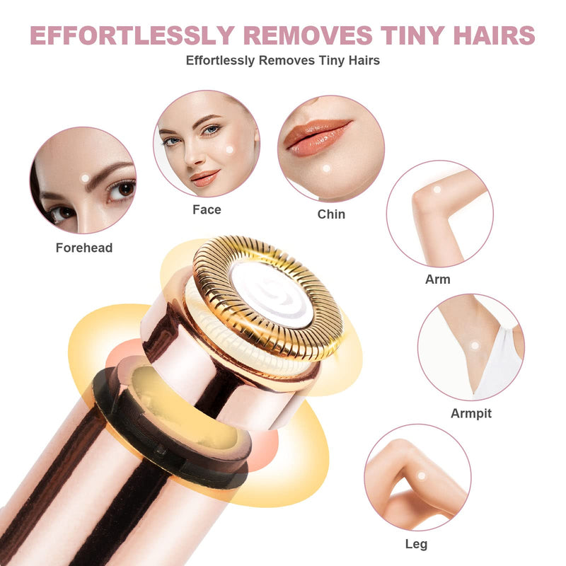 URAQT facial hair remover for women, USB electric hair removal, pain-free facial razor, electric shaver, trimmer for women, body, facial hair, lips, chin, with LED light - NewNest Australia
