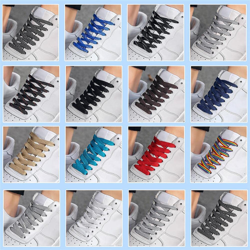FILWO Shoe Laces Flat Trainer Shoelaces - [1 Pair, 2 Pairs, 3 Pairs (Wide 9MM)] Flat Trainer Shoes Laces Working Shoelaces Replacements, Sneakers Lace Men Women Adults Kids Laces 120CM/47.2INCH White - NewNest Australia