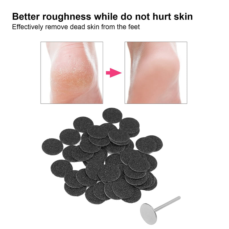 Feet Grinder Sandpaper, Pack Of 50 Electric Callus Remover, Sandpaper Discs, Pedicure Tool, Replacement Accessories With Shaft, For Hard, Dead Skin, Cracked Heel, Only For Foot Sanders (Œ¶15 Mm) - NewNest Australia