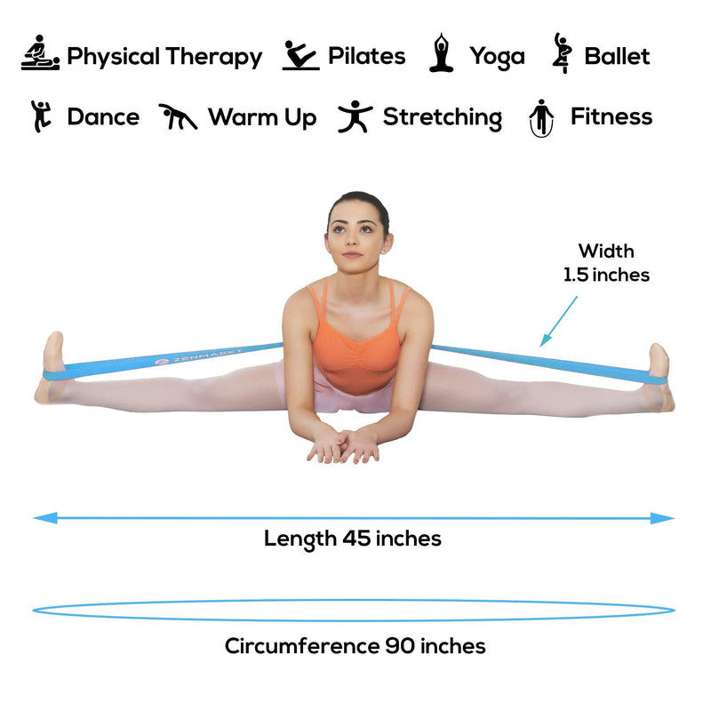 Zenmarkt Stretch Bands for Dancers and Gymnasts - Exercise Bands for Dance, Ballet, Gymnastics, Cheerleading, Pilates Training Stretching Band Dance Stretch Bands for Flexibility Ballet Barre E-Book Blue - NewNest Australia