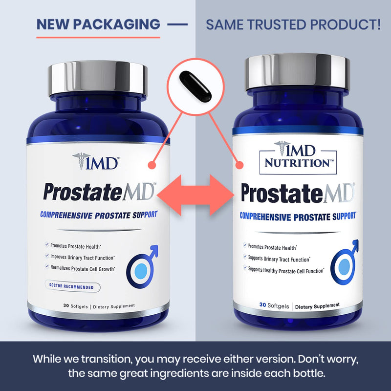 1MD Nutrition ProstateMD Saw Palmetto Prostate Support Supplement - Support for Urinary Tract and Frequent Bathroom Urges | 30 Day Supply 30 Count (Pack of 1) - NewNest Australia