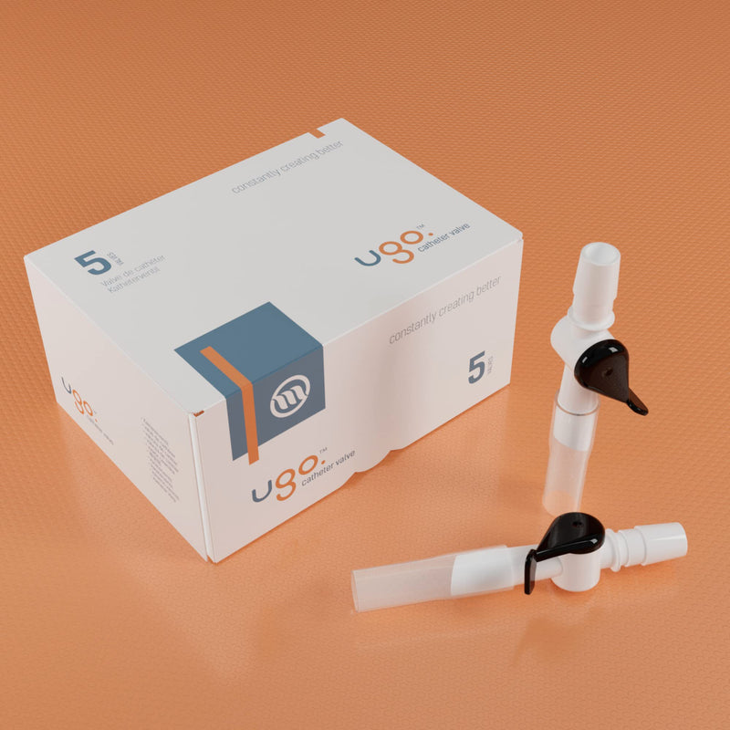 Ugo Catheter Valve - Urine Drainage Catheter Valves, Comfortable Easy to Use Lever Tap with Smooth Edges and Soft Silicone Tubing - an Effective Alternative to Leg Bags (Pack of 5) - NewNest Australia