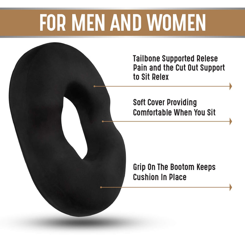 Donut Pillow Seat Cushion Orthopedic Design| Tailbone & Coccyx Memory Foam Pillow | Pain Relief for Hemorrhoid, Pregnancy Post Natal, Surgery, Sciatica and Relieves Tailbone Pressure by Pillow Palace. - NewNest Australia