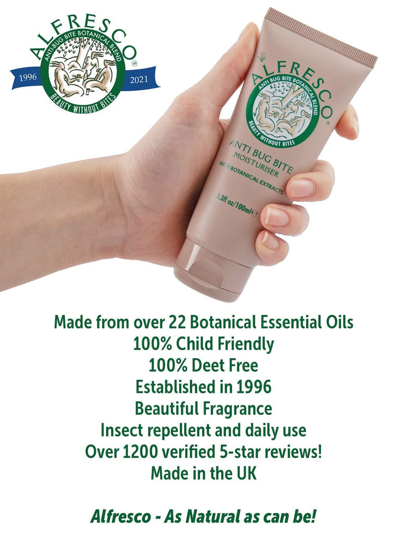 Alfresco Natural Mosquito Repellent Cream/Bug Bite Classic Moisturiser 100ml with Over 22 Essential Oils - DEET Free Insect Repellent - Suitable for Children and Kid 100 ml (Pack of 1) - NewNest Australia