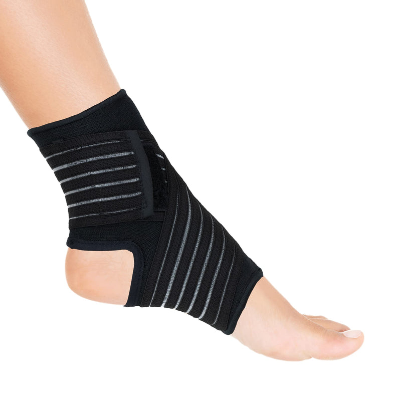 Actesso Ankle Support Sleeve with Strap - The Ultimate Support for Weak Ankles, Sprains and Sports Injury. Ideal for Men & Women & Left or Right (M (Pack of 1), Black) M (Pack of 1) - NewNest Australia