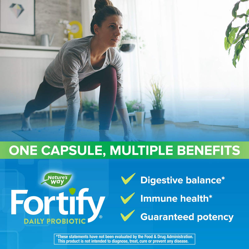 Nature's Way Fortify Extra Strength Daily Probiotic, 50 Billion Live Cultures, 11 Strains, Prebiotics, 30 Count - NewNest Australia