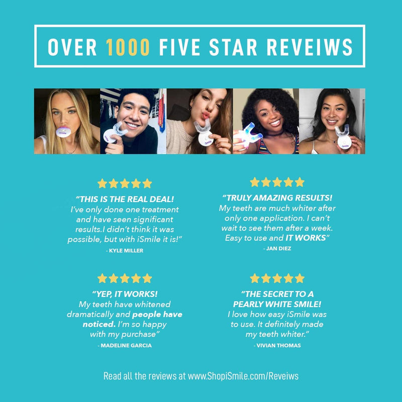 iSmile Teeth Whitening Gel Syringe Refill Pack - (3) 3ml Whitening Gel Syringes, (1) Remineralization Gel Syringe, No Sensitivity, Premium Quality, Use with LED Light and Trays - NewNest Australia