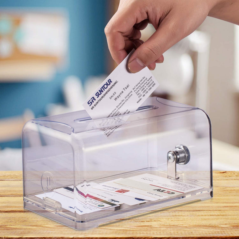 Polmart Clear Suggestion/Business Card/Drawing Box with Lock 1 Box - NewNest Australia