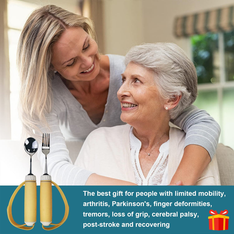Fstcrt Cutlery For Parkinson Patient Set, Non-Slip Spoon And Fork For Elderly, Suitable For Elderly, Disabled, Parkinson'S Disease And Arthritis Patients, Harness For Children - NewNest Australia