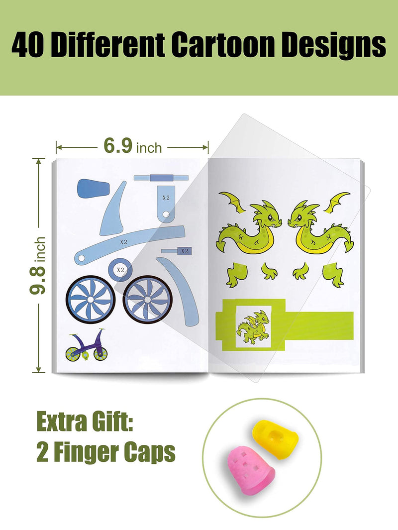 3D Printing Drawing Book, Reusable Colorful 40 Patterns Thick Paper Template with a Clear Plate, Painting Graffiti Template for 3D Pen Kids DIY Gift - NewNest Australia