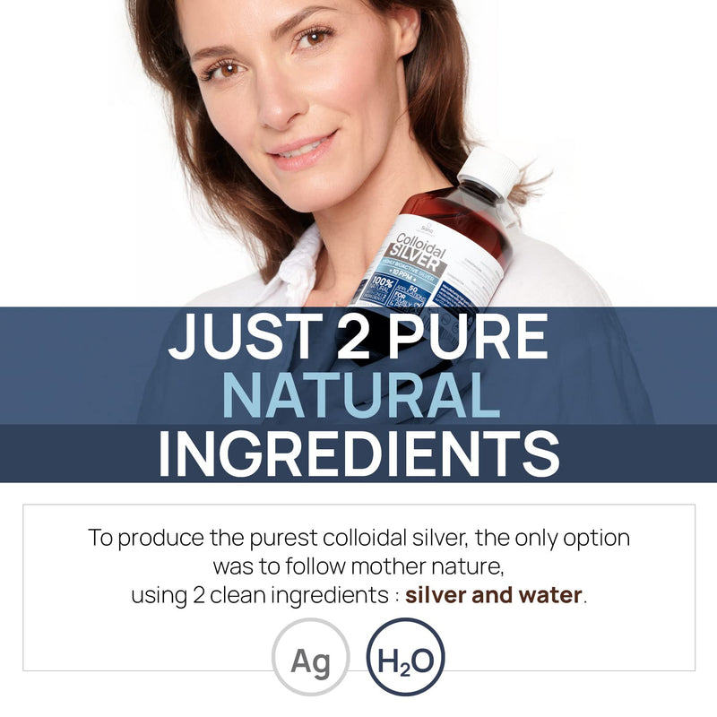 Colloidal silver 10ppm 500 ml ● Premium silver water Stronger than 25ppm ● For humans, dogs & cats ● Carbon neutral ● 100% natural with 2 ingredients 500.00 ml (pack of 1) - NewNest Australia
