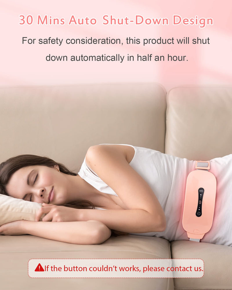 Pain Relief Heating Pad, Period Heating Belt & Menstrual Cramp Massager with 3 Heat Levels & 3 Massages Modes Rechargable Electric Fast Warming Belly Belt, Gifts for Women Lady & Girl, Pink - NewNest Australia