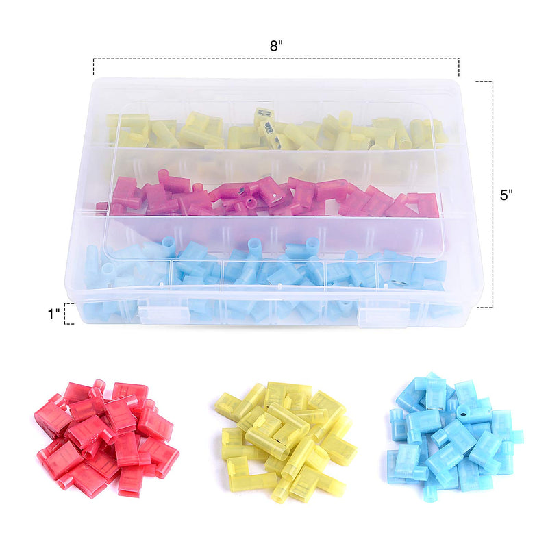 Nilight 50047R 110pcs Nylon Flag Spade Female Insulated Quick Disconnects 22-18 16-14 12-10 Gauge Flag Spade Electrical Crimp Terminals Connector Assortment Set 110PCS Flag Spade Crimp Terminals - NewNest Australia