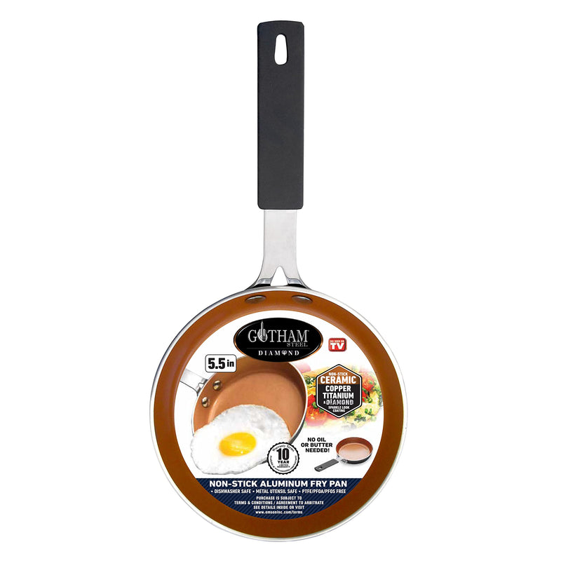 Gotham Steel Mini Egg and Omelet Pan with Ultra Nonstick Titanium & Ceramic Coating - 5.5", Dishwasher Safe, Stay Cool Handle 5.5" - NewNest Australia