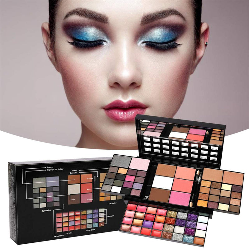 FantasyDay® Professional 74 Colours Eyeshadow Palette Makeup Contouring Kit Combination with Lipgloss, Blusher and Concealer - Ideal for Professional and Daily Use #5 - NewNest Australia
