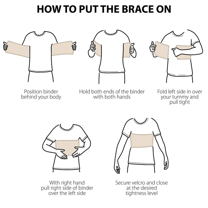 ORTONYX 6.25" Broken Rib Brace Unisex - Elastic Chest Wrap Comppression Support Belt - Rehabilitation of Cracked, Fractured, Dislocated Ribs Post-Surgery Aid S/M Beige / ACOX5226-BG-SM Small/Medium (Pack of 1) - NewNest Australia