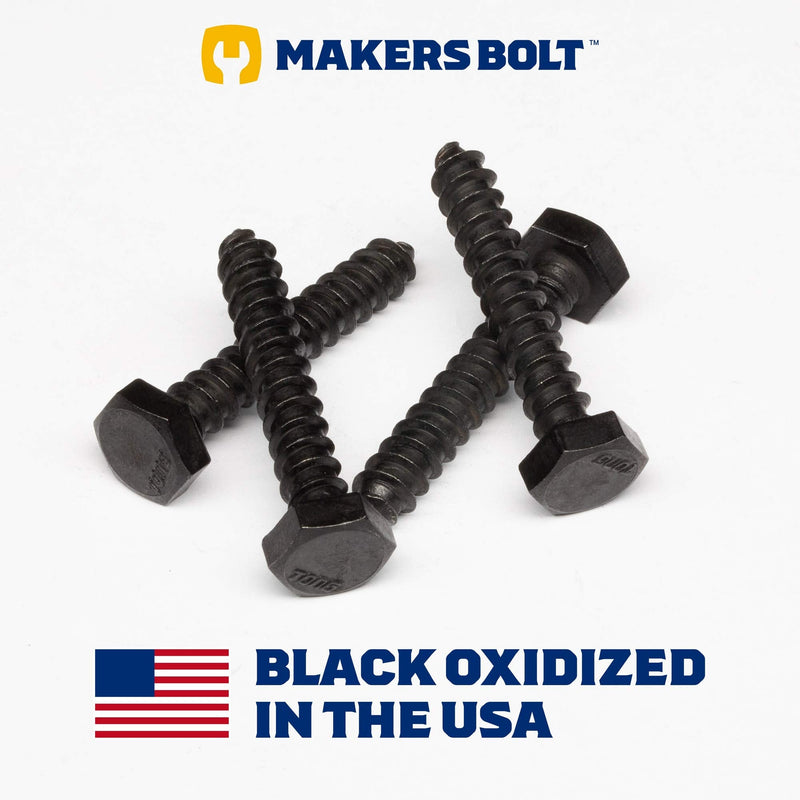 1/4" x 1-1/2" Stainless Steel Hex Lag Bolts (25 pcs) Black Oxidized in USA by Makers Bolt 1/4 x 1-1/2 (25 pcs) - NewNest Australia
