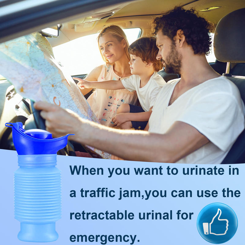 Topcloud Shrinkable Urinal, 750ml Male Female Portable Mobile Toilet Potty Pee Urine Bottle, Reusable Emergency Urinal for Camping Car Travel Traffic Jam and Queuing Blue - NewNest Australia
