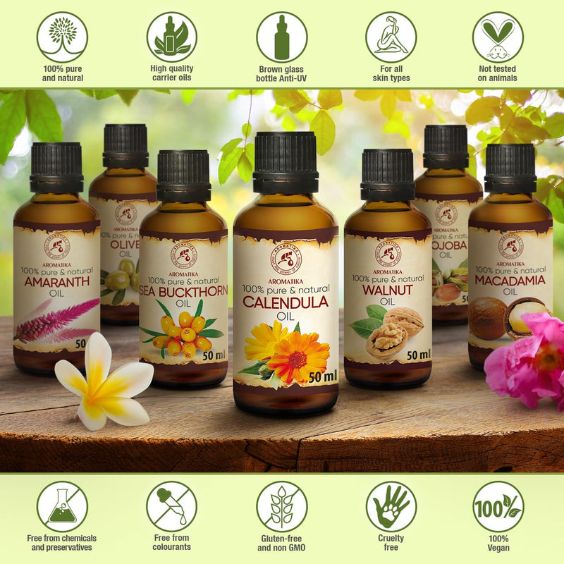 Marigold Oil 50Ml - Calendula Oil - 100% Pure - Calendula Oil - Base Oil - Calendula Officinalis - Marigold Oil For Face - Nails - Hands - For Beauty - Massage - Cosmetics - Body Care - NewNest Australia