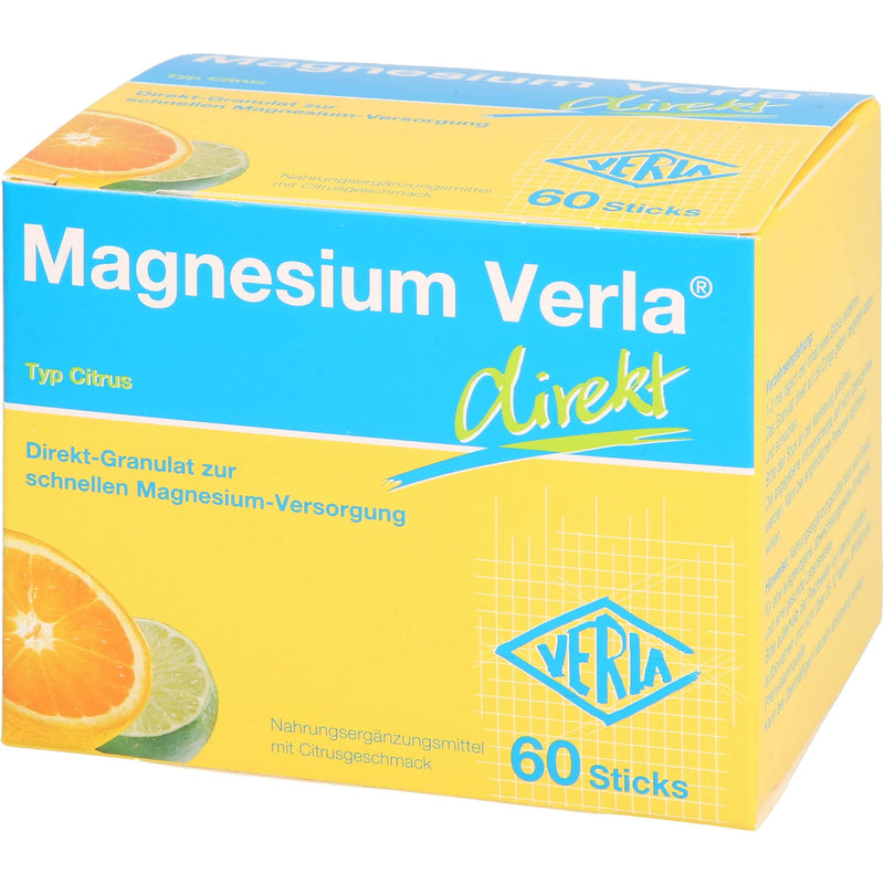 Verla-Pharm Arzneimittel GmbH & Co. KG Magnesium Verla Direct Citrus Direct Granules, Pack of 60 Orange Bags of 60 (Pack of 1) - NewNest Australia