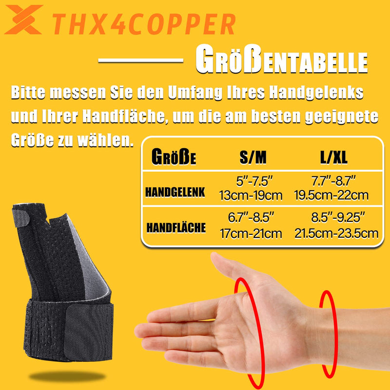 Thx4COPPER Reversible thumb splint and wrist bandages, suitable for relieving the thumb, thumb joint stabilized for arthritis, tendonitis- S/MS/M (pack of 1) black 1 - NewNest Australia