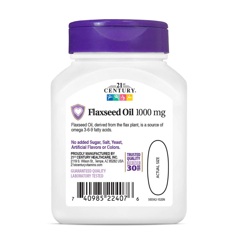 21st Century Flaxseed Oil 1000 mg Softgels, 60 Count (22407) 60 Count (Pack of 1) - NewNest Australia